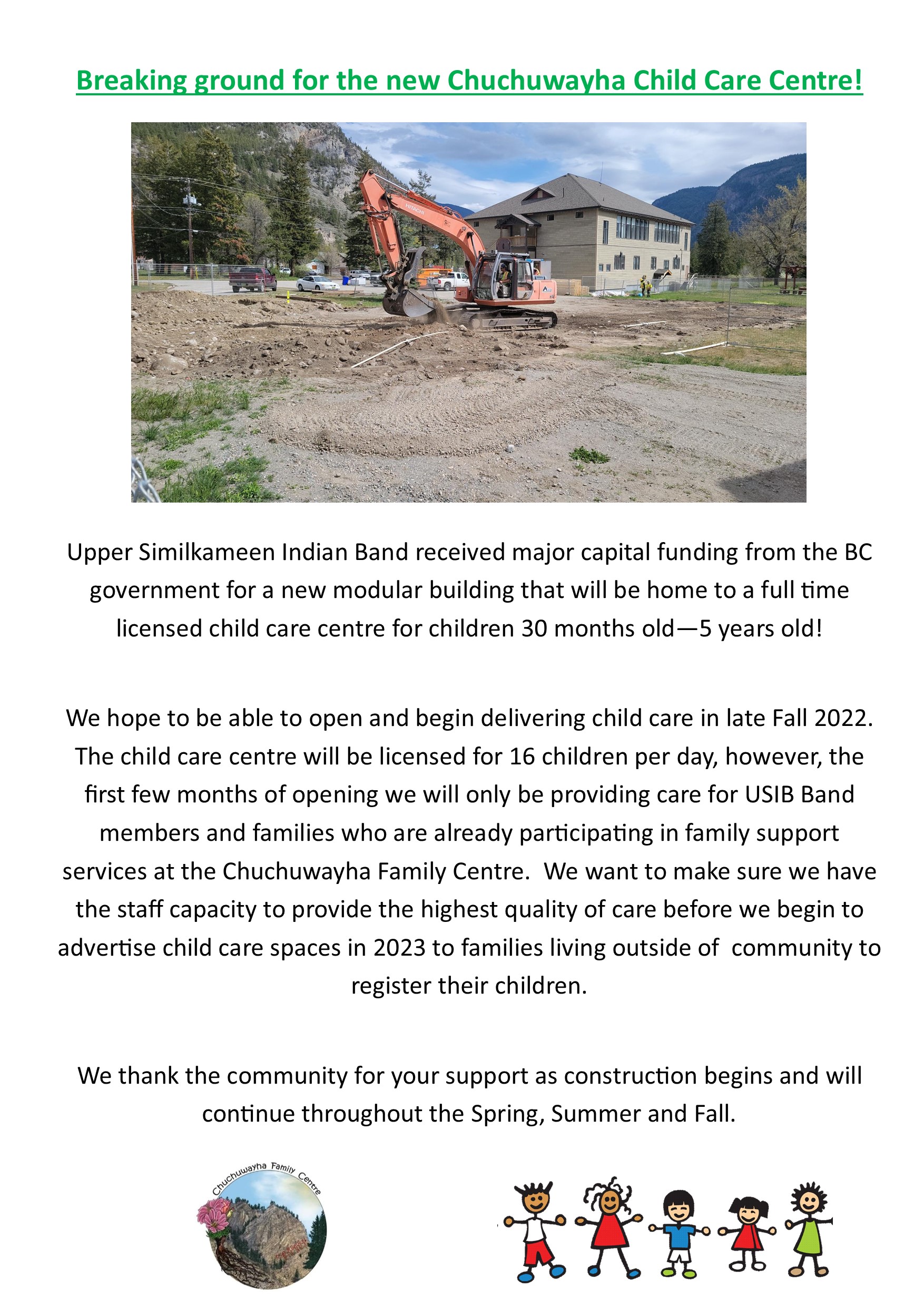 Daycare construction notice for community