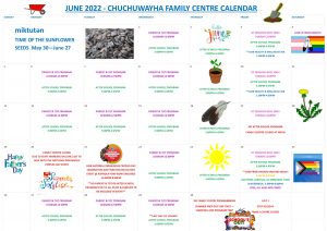 June 2022 family centre calendar