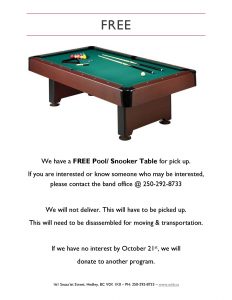 FREE Pool Table