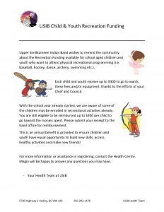 USIB Child Recreation Update