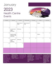 UPDATED January 2023 events calender health centre