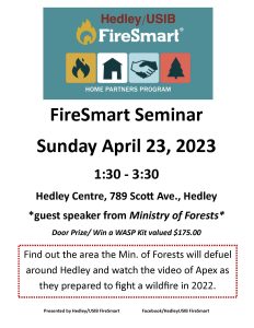 April 23, 2023 Hedley FireSmart poster