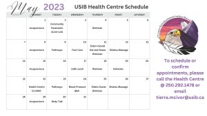May Calendar for USIB Health Centre