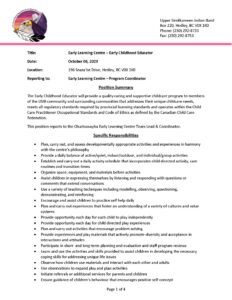 USIB Job Description - Early Learning Centre ECE_Page_1