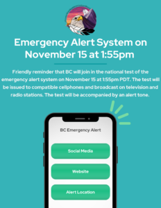emergency alert system on November 15 at 155pm PDT