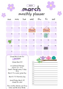 white purple cute minimalist march 2024 monthly planner A4 (3)